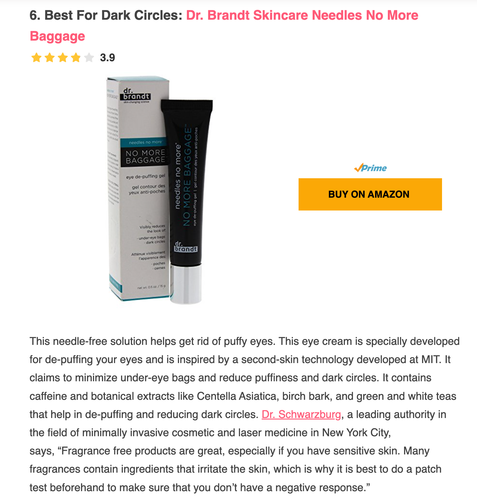 Best For Dark Circles: Dr. Brandt Skincare Needles No More Baggage in Stylecraze