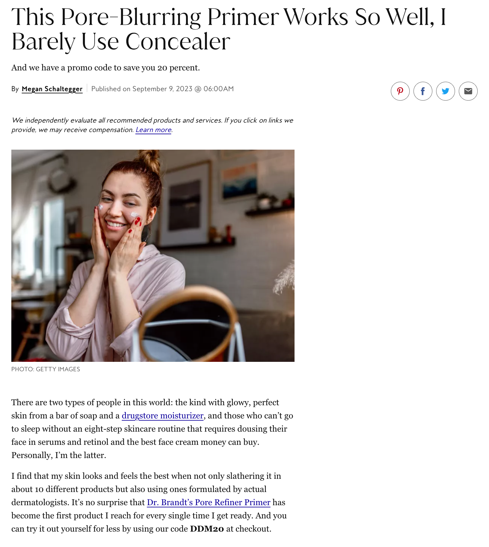 This Pore-Blurring Primer Works So Well, I Barely Use Concealer in InStyle