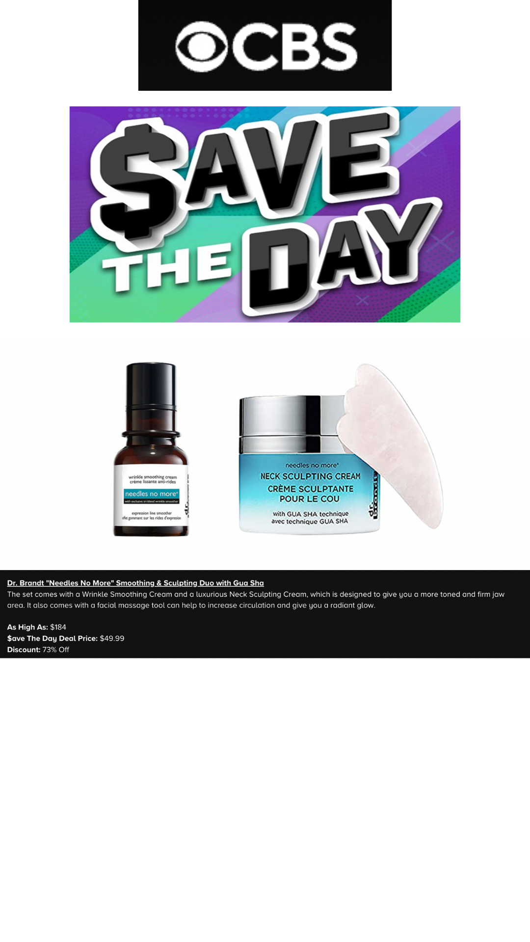 Dr. Brandt Wrinkle Smoothing Cream in CBS Save the Day