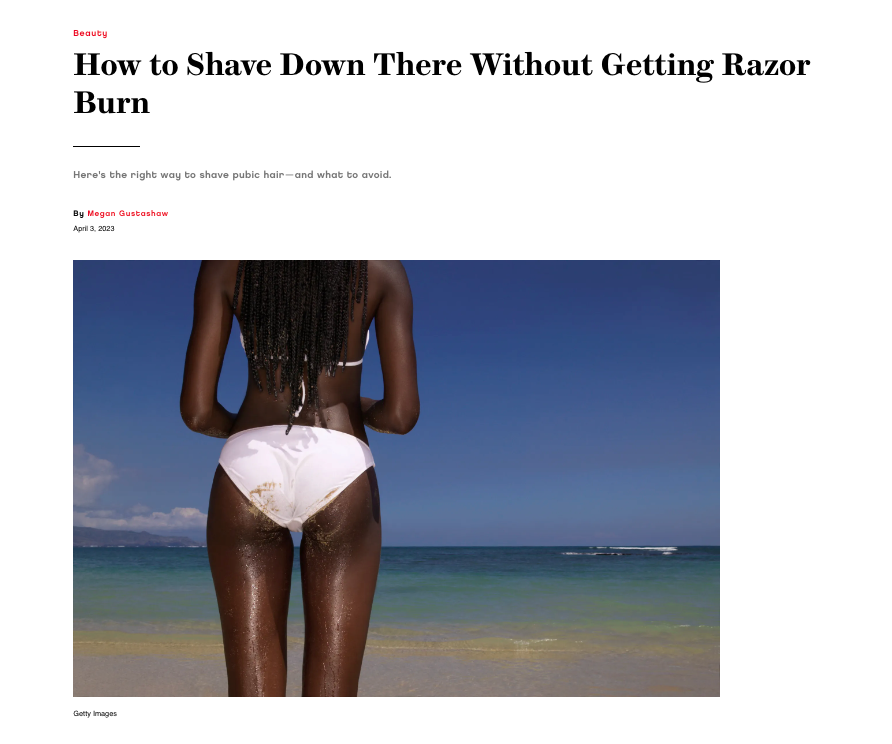 How to Shave Down There Without Getting Razor Burn in Glamour