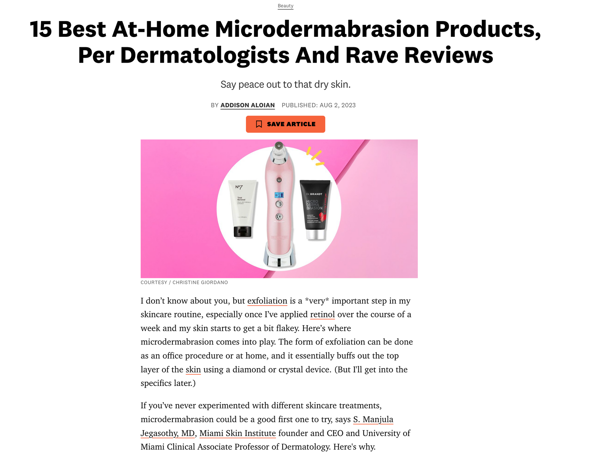 15 Best At-Home Microdermabrasion Products, Per Dermatologists And Rave Reviews in Women's Heath Magazine