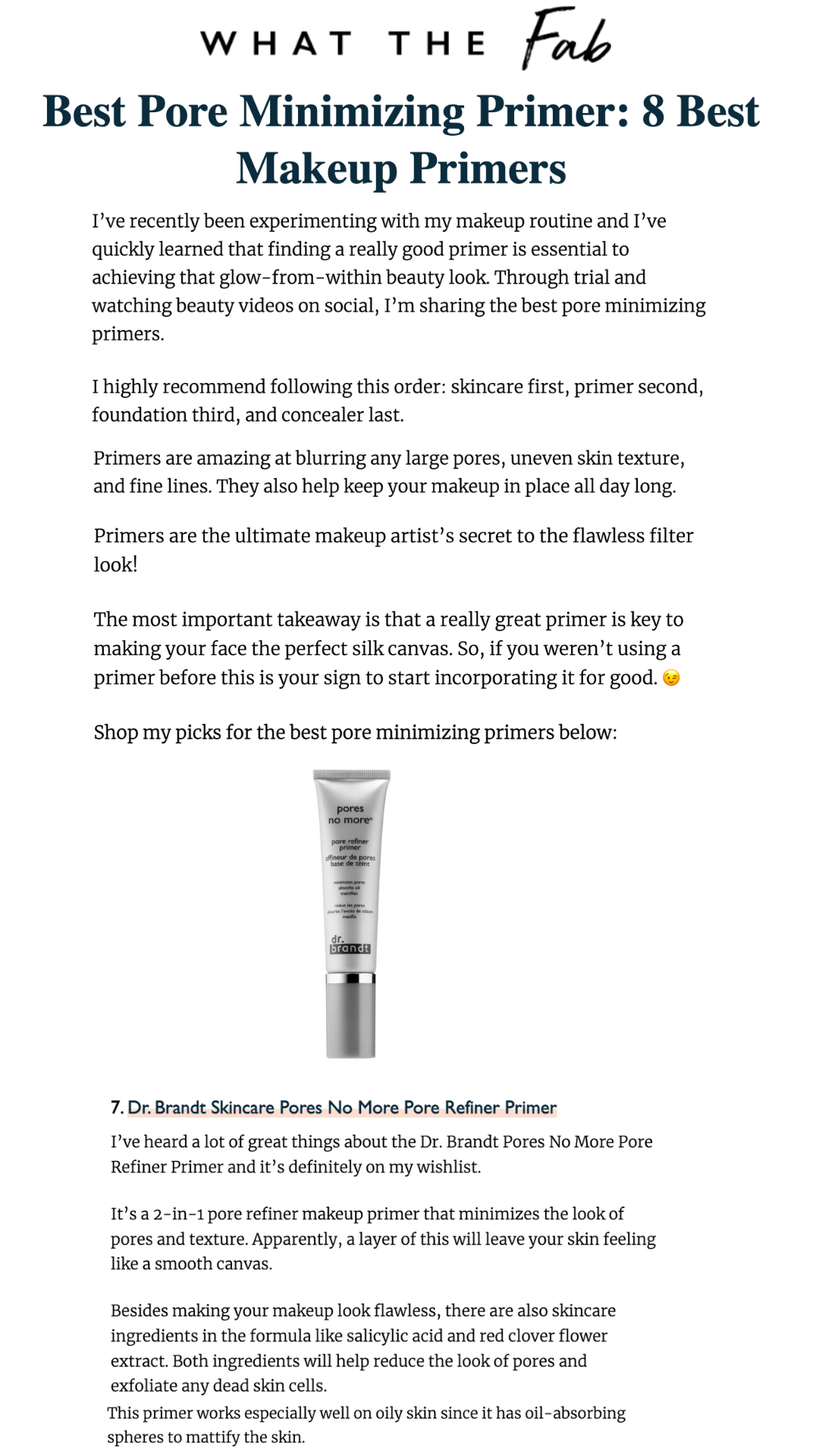Best Pore Minimizing Primer: 8 Best Makeup Primers in What The Fab
